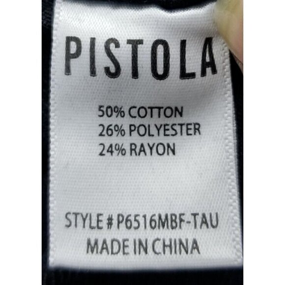 Pistola Bobbie Crossover High Rise Wide Leg in Taurus Black Size 24 - Picture 6 of 9